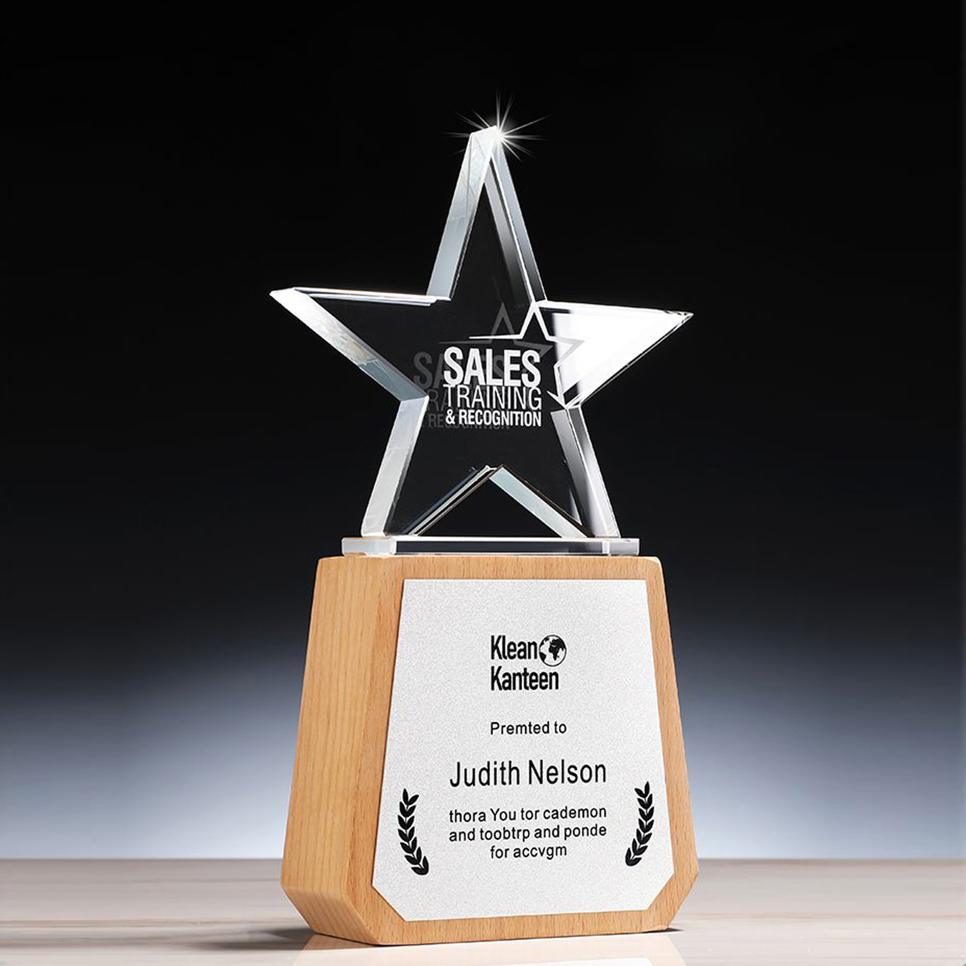 高档奖牌授权牌圆形木质奖杯水晶奖杯奖牌创意奖杯员工年会奖品