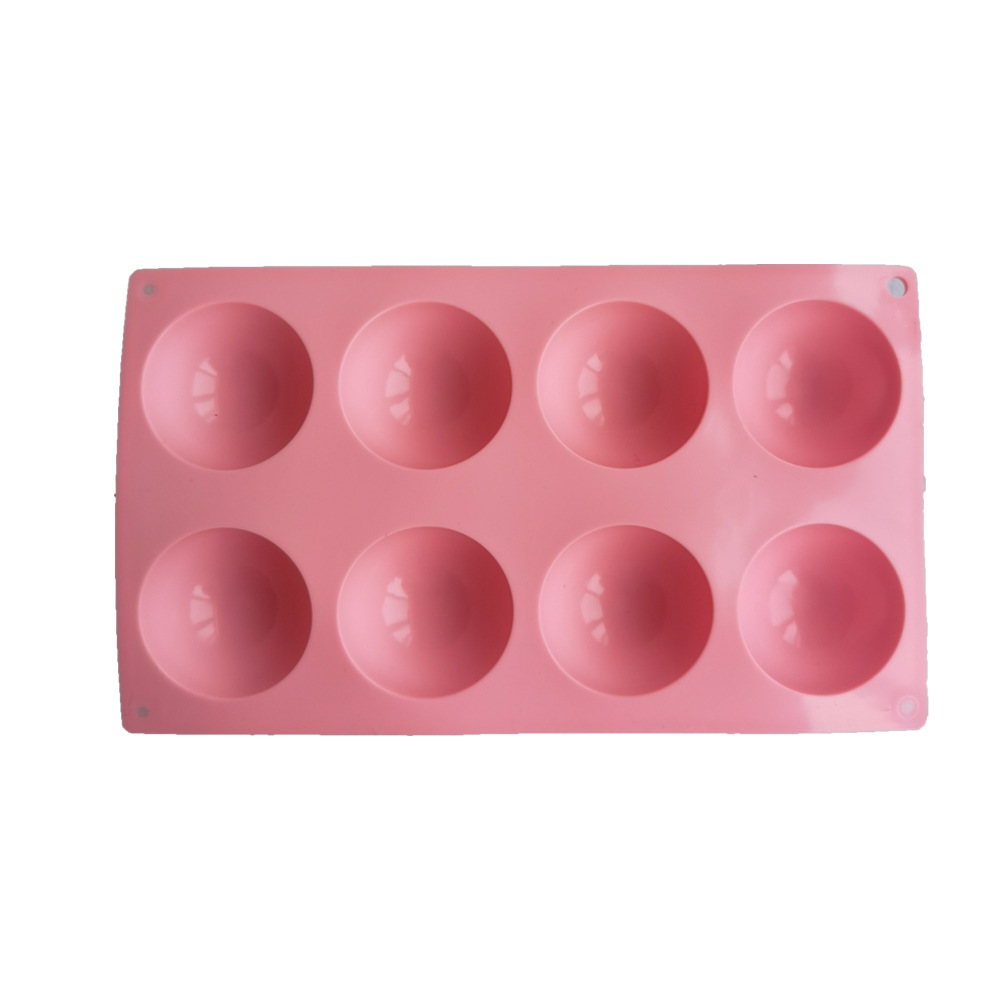 Silicone 8-Piece Semicircle Cake Mold Jelly Pudding Soap Cake Mold Baking Tool