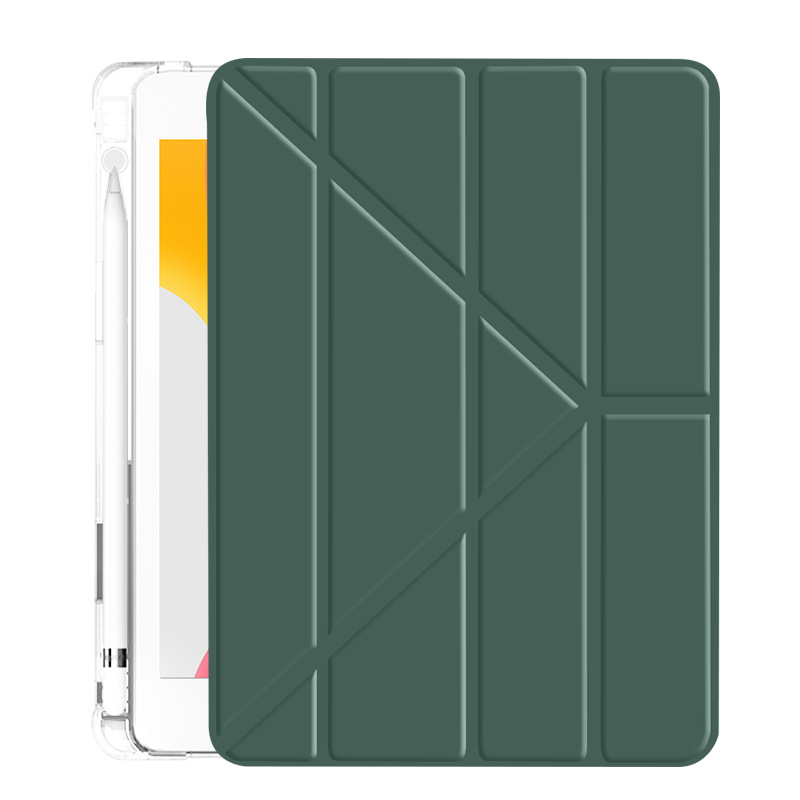 Shell Y-Shaped Bracket Transparent Soft Shell More than Pen Slot Folding Transformer Apple Tablet Protective Cover
