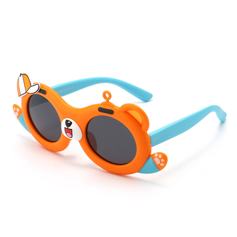 New Cartoon Kids Sunglasses Fashion UV Protection Polarized Glasses Animal Silicone Toy Sunglasses 22103