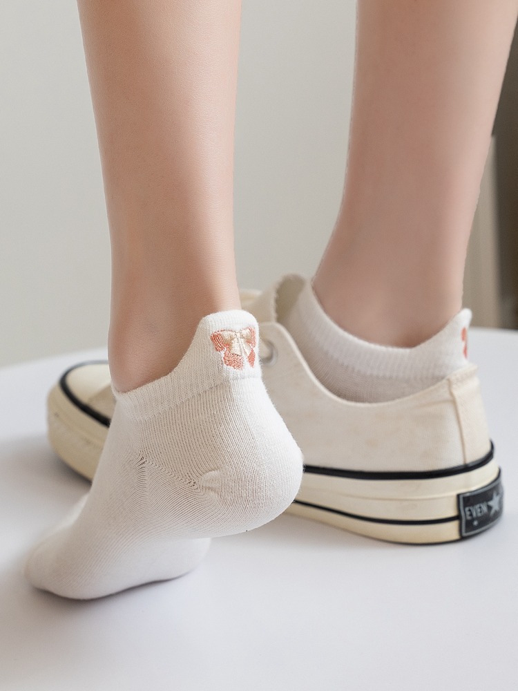 White Socks Women's Boat Socks Ins Trendy Spring and Summer Thin Cute Japanese Style Cartoon Socks Summer Students' Short Tube Socks