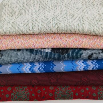 优惠色织金银丝提花针织布料春秋中国风民族风水波纹吉祥图案面料