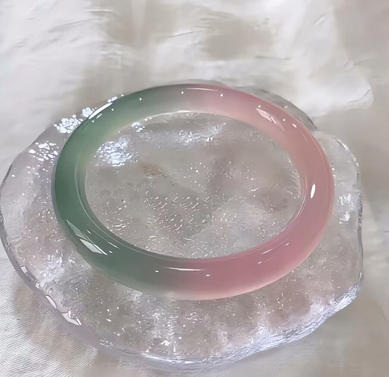 马卡龙色玉髓8m圆条手镯西瓜色远山黛春带彩玛瑙玉石镯子直播货源