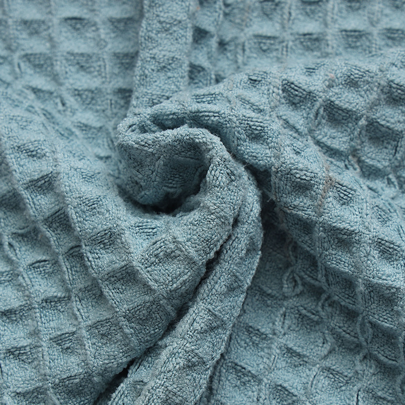 Polyester Brocade Honeycomb Woven Fabric Hotel Towel Bathrobe Absorbent Hair Drying Cap Fabric