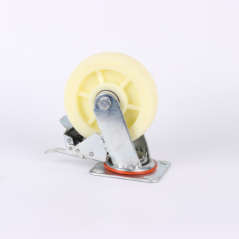 白尼脚轮 脚轮4/5/6寸航空箱手推车万向刹车尼龙轮工业脚轮万向轮