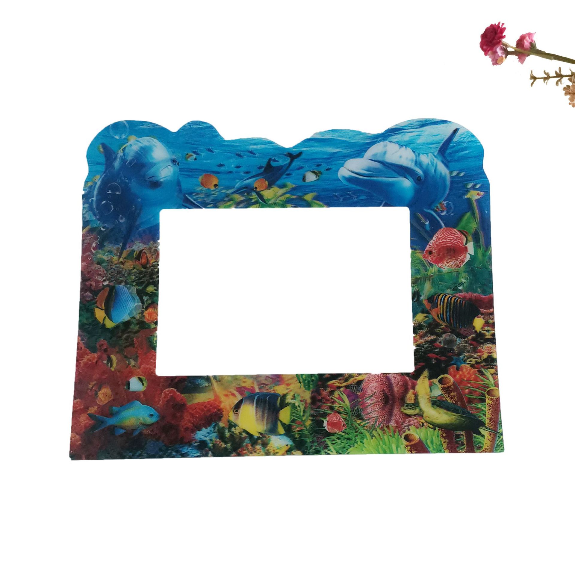 3d立体印刷卡片pet光栅片材幻彩uv印刷3d贺卡三维明信片定制