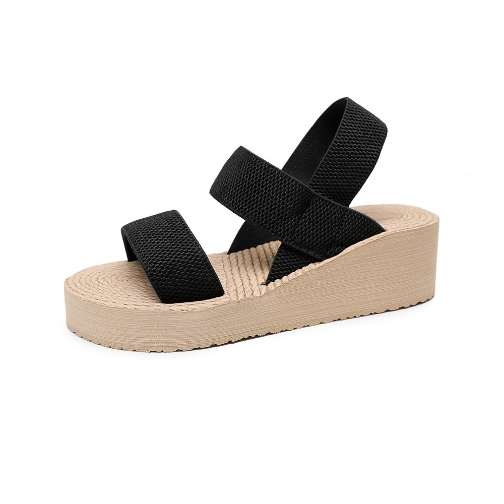 Foreign Trade Cross-Border Sandals for Women Summer New Korean Style Fashionable Cross Strap Ins Fashionable Platform Roman Shoes Wholesale