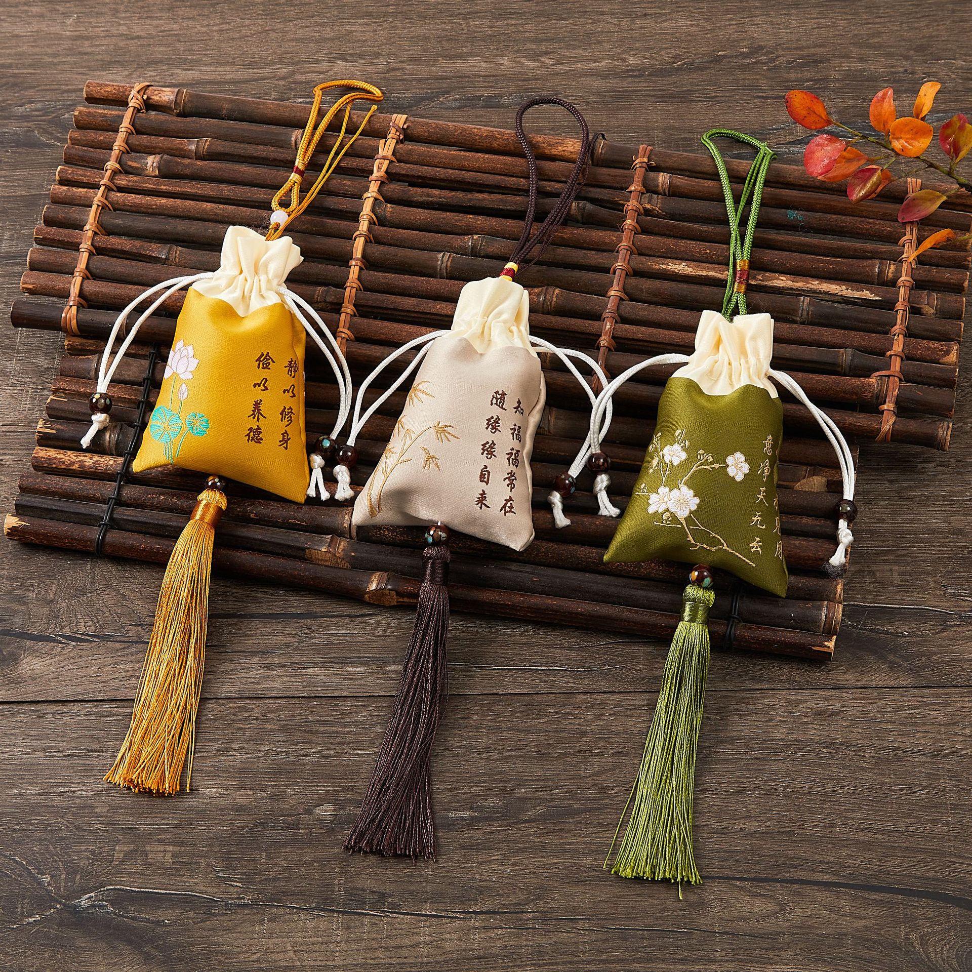 新款端午节香包香囊空袋子地摊禅意福袋随身小挂件香袋礼品锦缎包