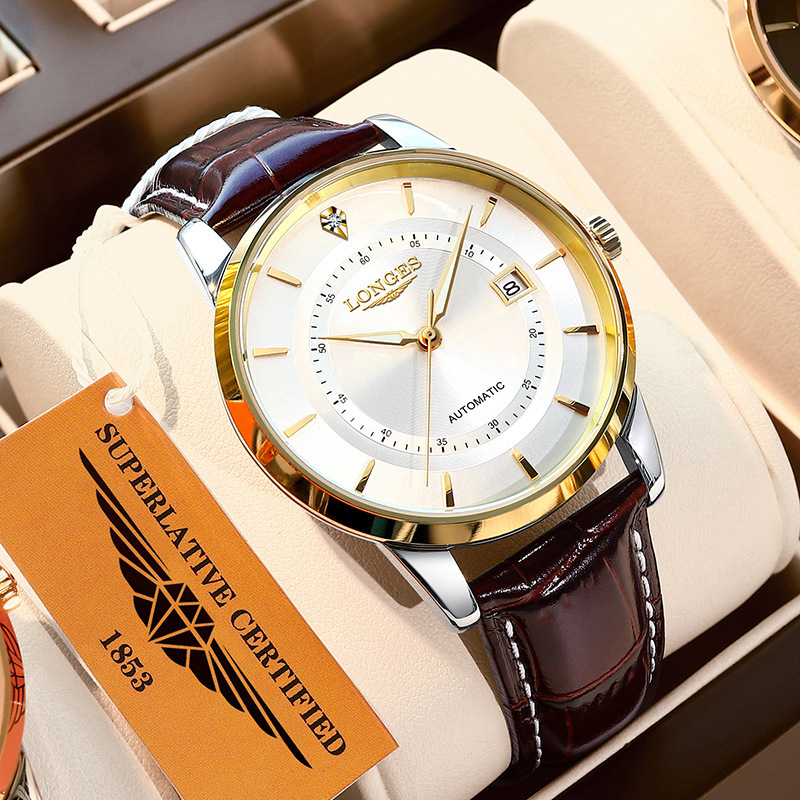 瑞士正品古浪琴海手表男全自动机械表时尚夜光男士防水真钻男表