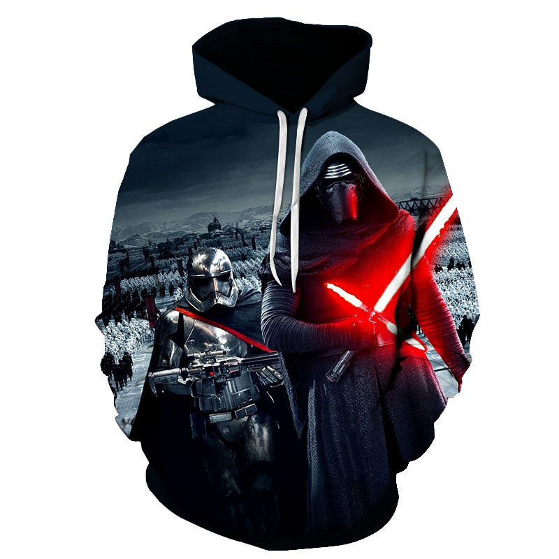 跨境连帽卫衣星球大战3d打印卫衣连帽运动衫连帽卫衣