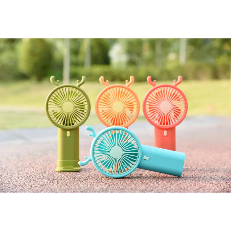 新品卡通手持台式usb充电小风扇迷你便携手机支架静音口袋风扇