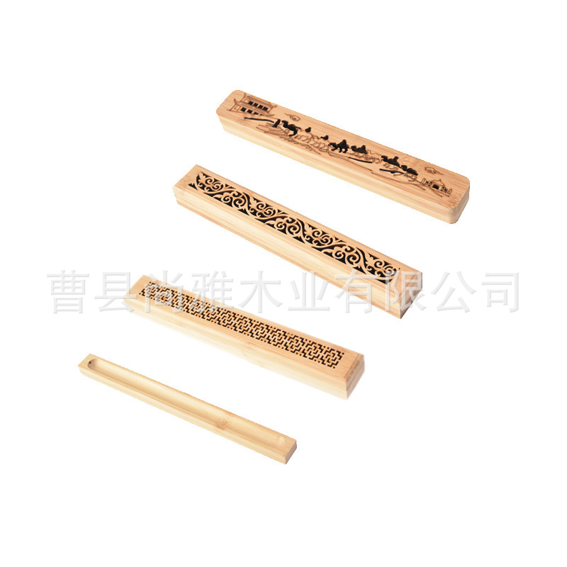 Bamboo Incense Box Incense Incense Inserted Incense Burner Long Incense Burning Incense Box Incense Burner Incense Coil Burner Aromatherapy Wooden Box Bamboo Storage Incense Box