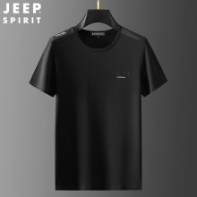 JEEP SPIRIT男夏季新款顺滑短袖上衣宽松休闲男士T恤衫