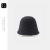 black knitting Plush Fisherman hat Autumn and winter 2022 new pattern Big Head circumference bucket hat solar system Hat