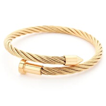 跨境电商不锈钢钉子为压线手环钢丝绳扭线手镯流行饰品批发