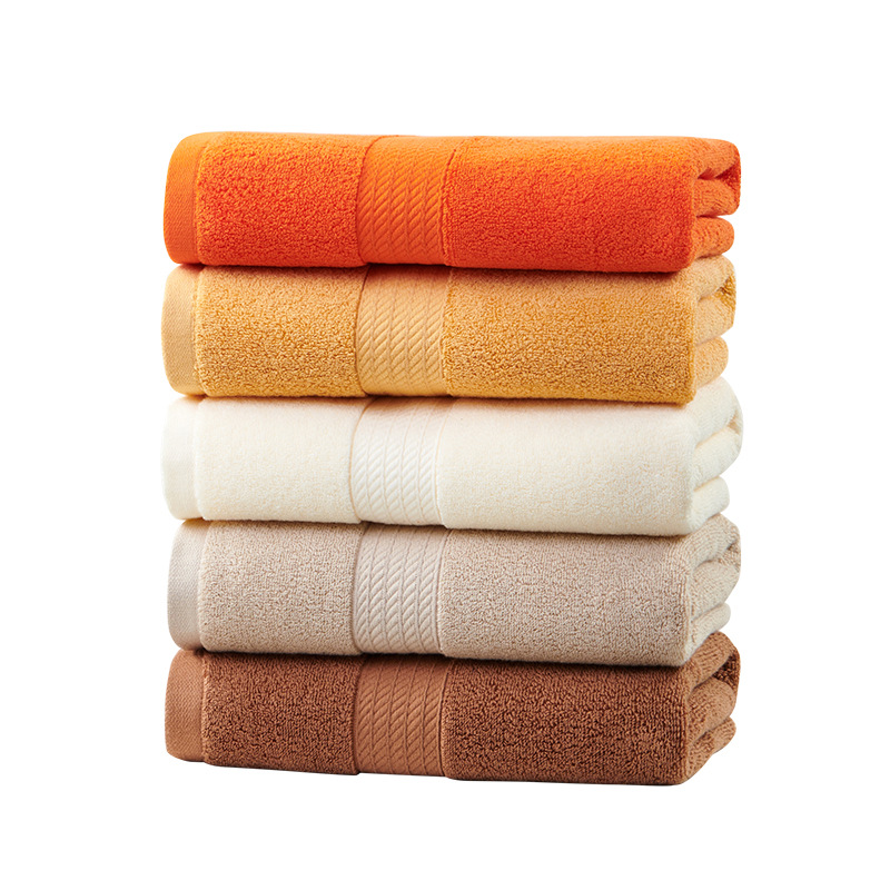 Pure Cotton Bath Towel 50 * 100cm plus Size Towel Bath Towel 260G Plain Color Bath Towel plus Size Water Absorbent Wipe Face Towel