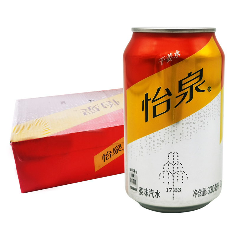 可口可乐出品 怡泉干姜水 330ml易拉罐装 干姜味汽水 碳酸饮料