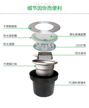 LED水下埋地灯嵌入式地灯泳池地埋灯射灯水里景观灯24V七彩水底灯