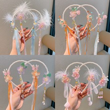 中国风汉服发箍古风女童珍珠头箍蝴蝶结流苏发卡超仙古装发饰批发