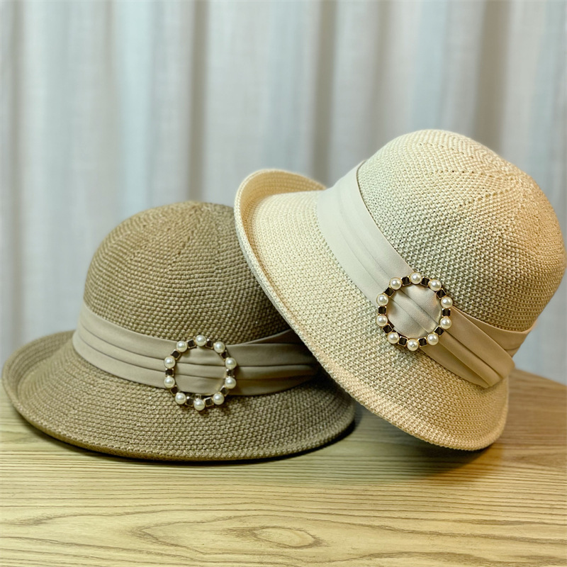 Japanese Foldable Straw Hat Summer Beach Vacation Sun Hat Korean Style All-Matching Fisherman Hat Internet Celebrity Sun-Proof Basin Hat