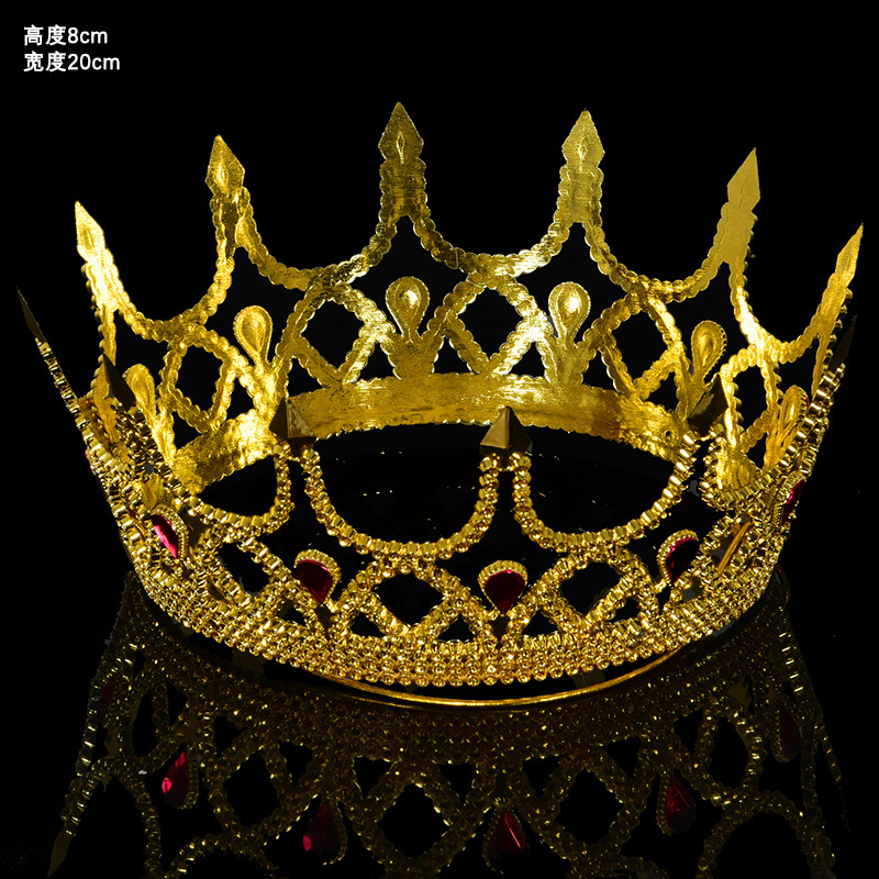 万圣节头饰金色银色王子国王皇冠头饰头箍皇帝头冠生日无王冠