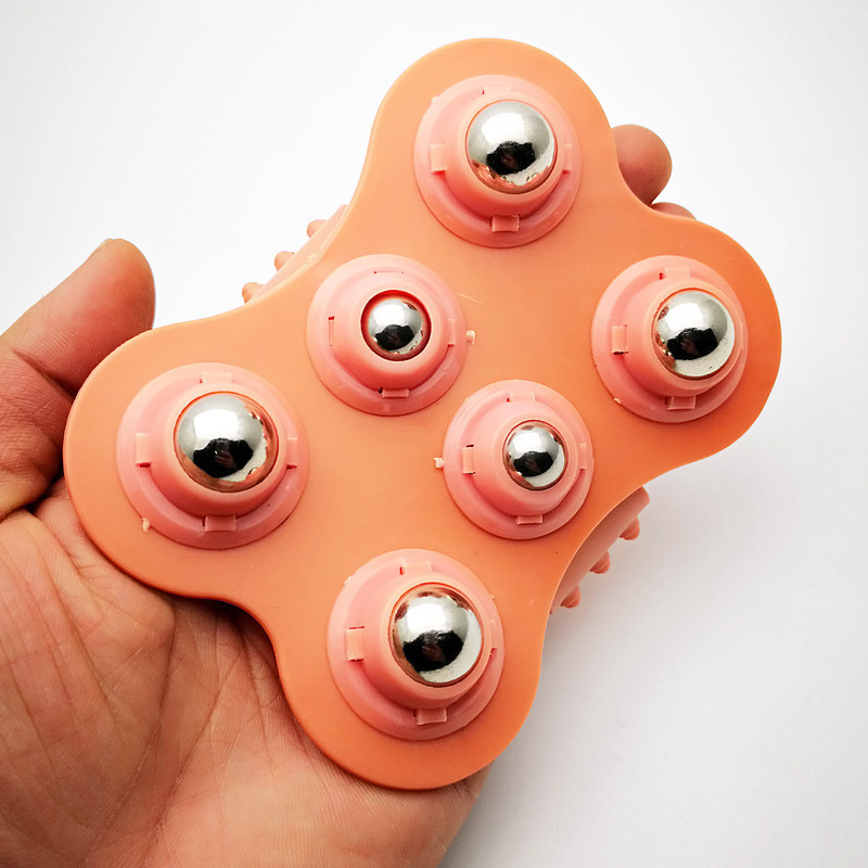 六龙珠滚轮按摩器  手持式  360度旋转不锈钢迷你按摩器