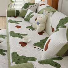 北欧风格纯棉现代简约四季通用沙发垫防滑布艺全包卡通沙发陈之之