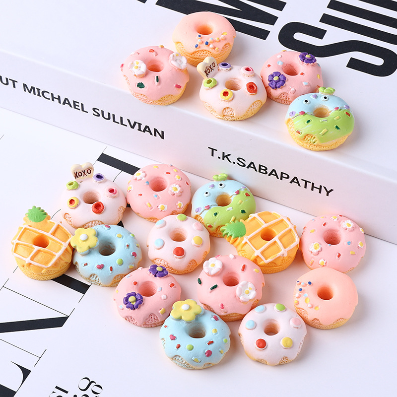 donut food and play handmade material cream glue mobile phone shell patch headdress hairpin resin diy accessories small accessories