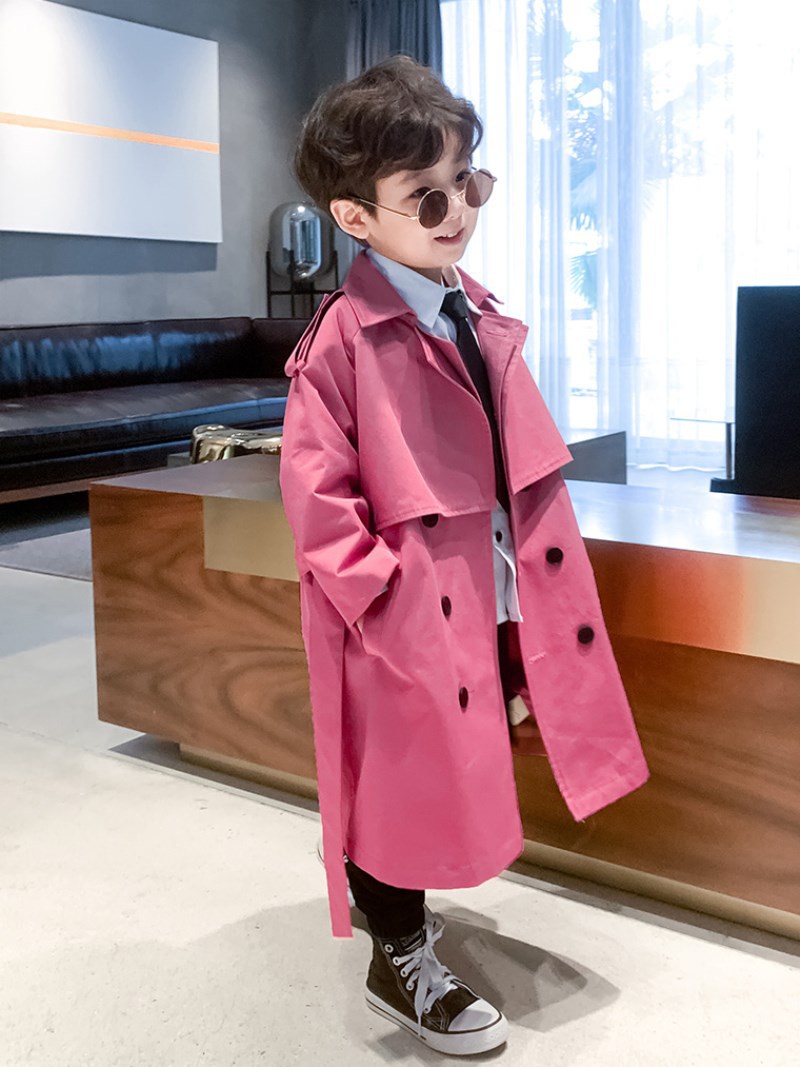 韩国代购男童英伦风衣2021春秋新儿童中长款风衣宝宝洋气外套潮牌