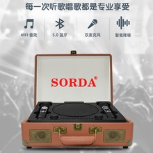 创意手提箱SD2109蓝牙音响复古木箱便携式无线双麦K歌唱歌一体机