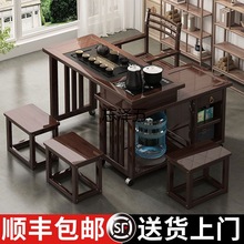 ws可移动旋转茶水柜茶桌家用茶台小户型阳台茶几烧水壶一体桌椅组