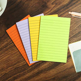 创意少女彩色线条便利贴线条本可撕便签纸办公室索引贴横线条可粘