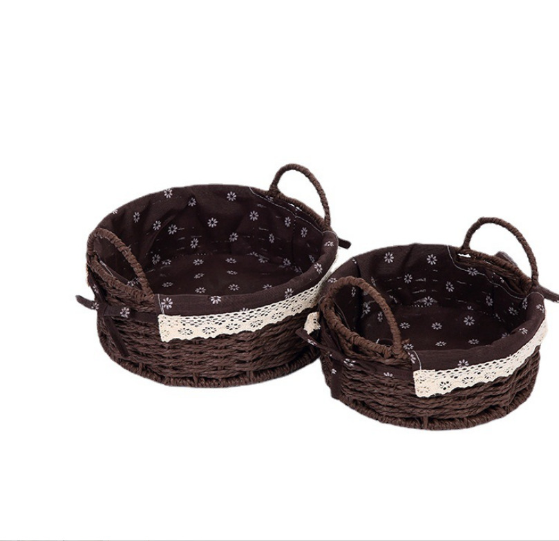 Pastoral Rattan Woven Hand-Held Woven Basket