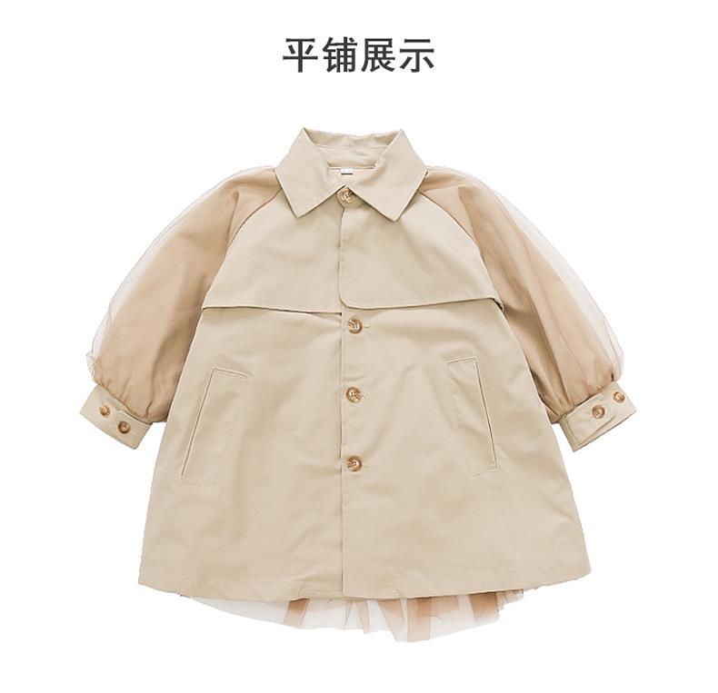 女童风衣外套秋装儿童洋气时髦中长款韩系风衣童装女宝宝春秋款