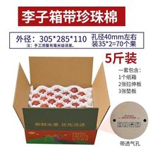 李子包装纸箱5斤10斤装拉伸网格珍珠棉电商快递包装盒防震水果箱