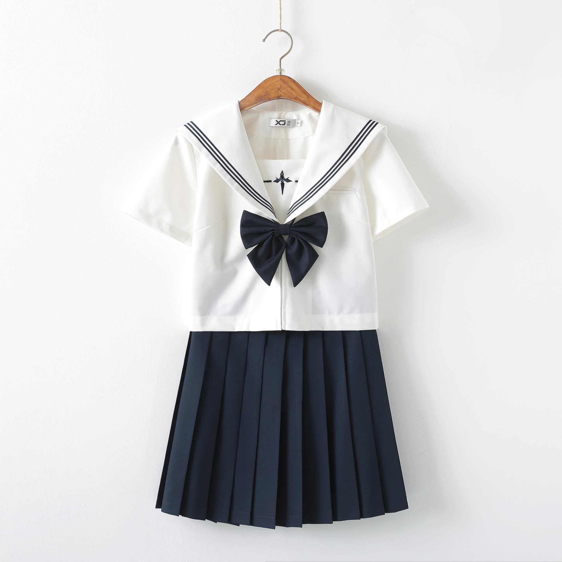 小瑾原创日系正统新野基础款水手服绀色jk制服裙套装