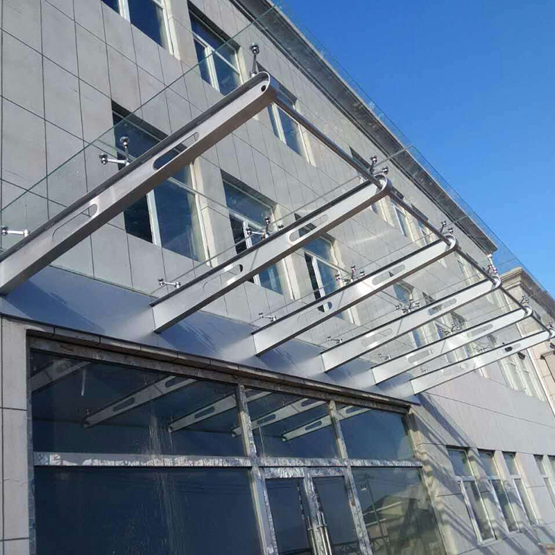 定 制 玻璃雨棚 碳钢牛腿挑梁支架 不锈钢雨棚钢梁 满焊工字钢结