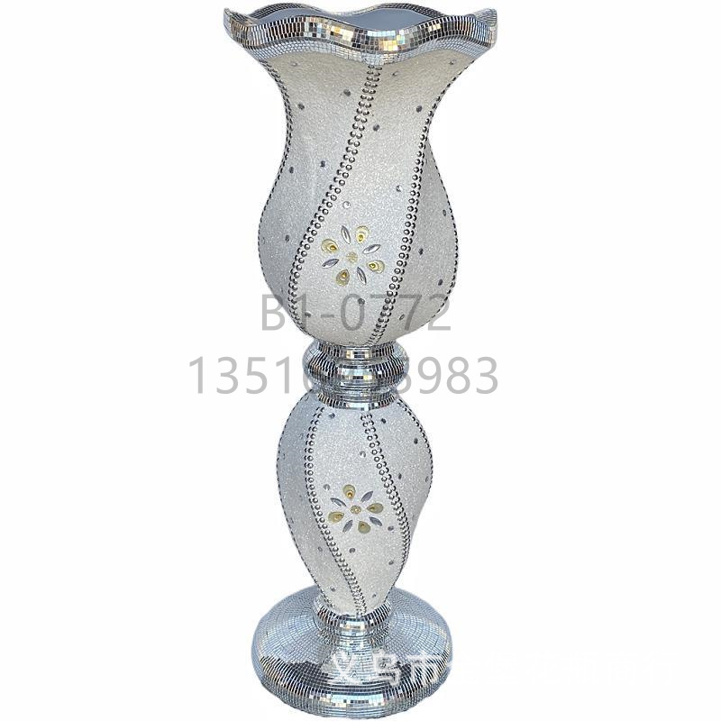 Factory Wholesale Hair Fringe Grip Stabilizer Pad Pearl Glass Flower Arrangement Vase Living Room and Hotel Gift Decoration Floor Large Vase White Sand Flower Vase