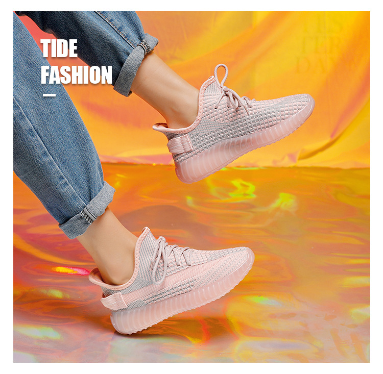 350男女飞织鞋椰子鞋 时尚网布面跑步鞋情侣休闲运动鞋春夏低帮潮