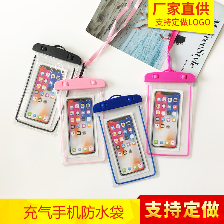 Luminous Outdoor Sports Mobile Phone Bag Sealed Transparent Beach Swimming Cellphone Waterproof Cover Luminous Mobile