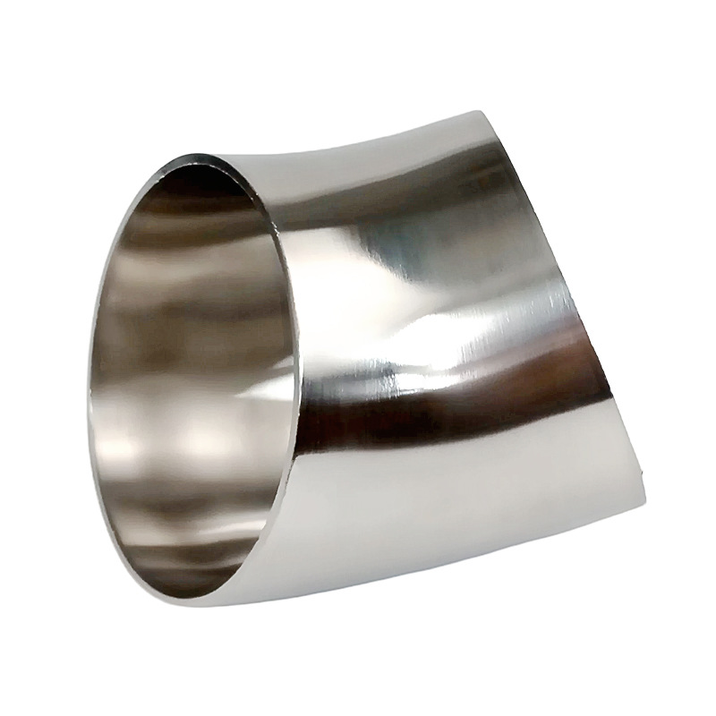 正304卫生级45度弯头/内外精抛双镜面弯头/不锈钢对焊接45度弯头