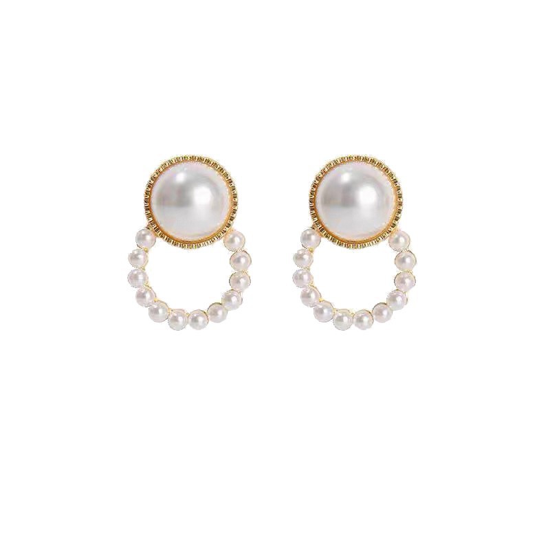 French Retro Non-Piercing Ear Clip Niche Pearl Earrings High-Profile Earrings Earrings Eardrops Ear Hanging Wholesale