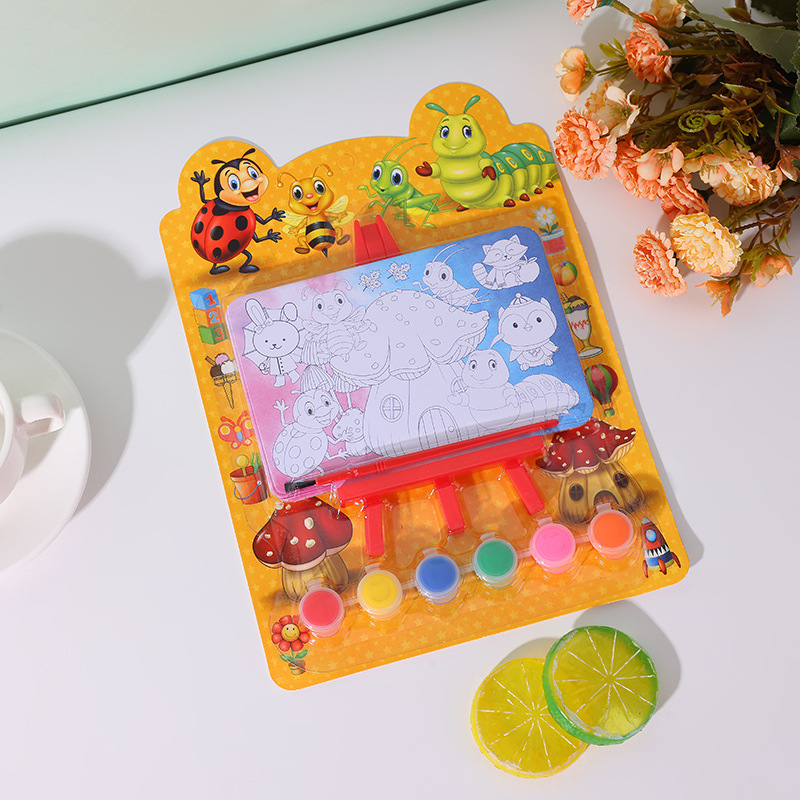 Children's Mini Oil Painting Board DIY Graffiti Small Drawing Board Kindergarten Cartoon Handmade Coloring Watercolor Desktop Decoration