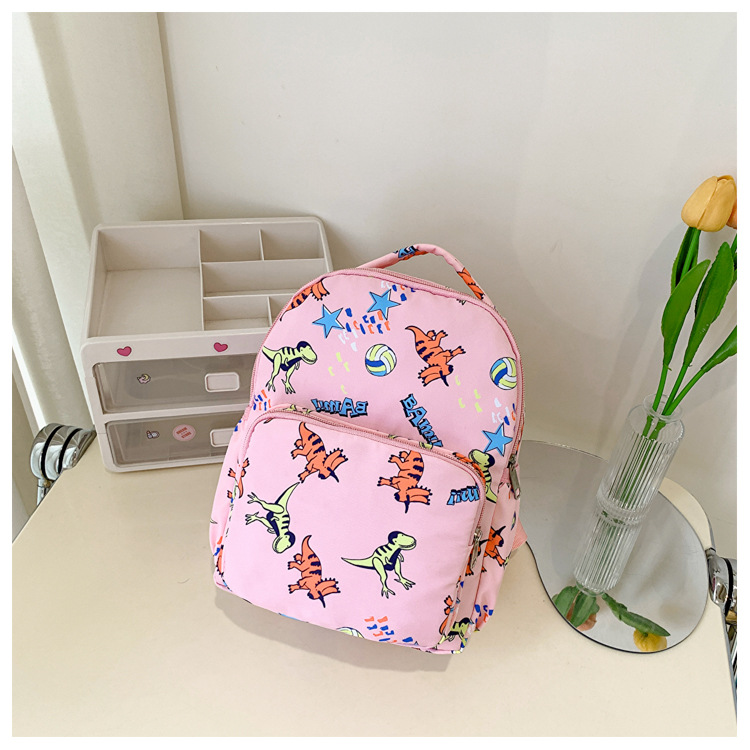 New Kindergarten Simple Popular Fashion All-Match Trend Cartoon Children's Backpack Dinosaur Pattern Boys and Girls Backpack