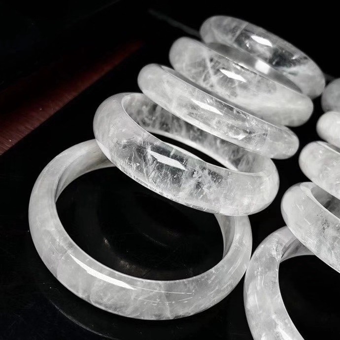 厂家批发天然白幽灵白水晶手镯 干净明亮 时尚白水晶白幽灵手镯