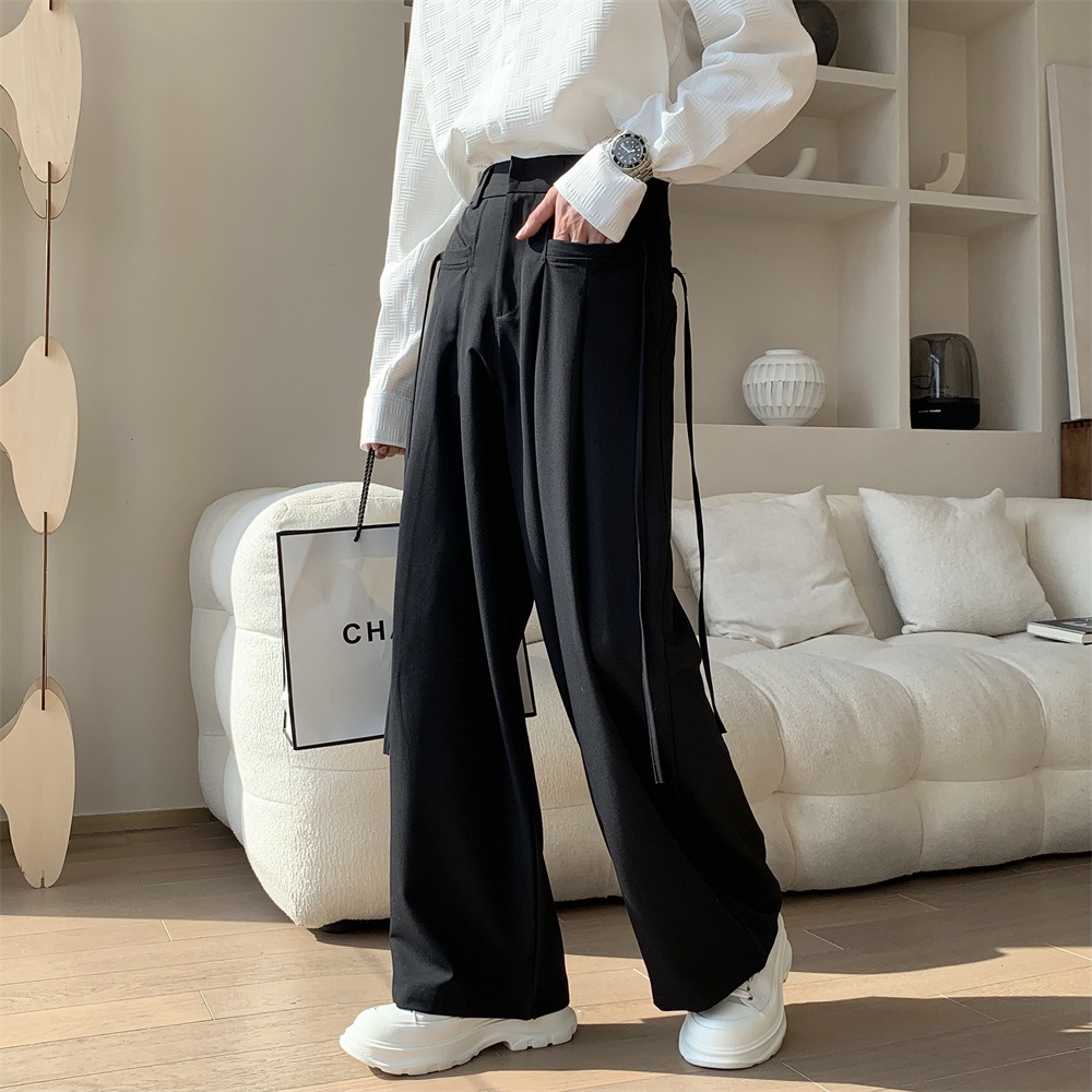   Italian Style Naples Suit Pants Men's Autumn High Waist Straight-eg Shorts Ins High Street Tide Drape Spring and Autumn Break