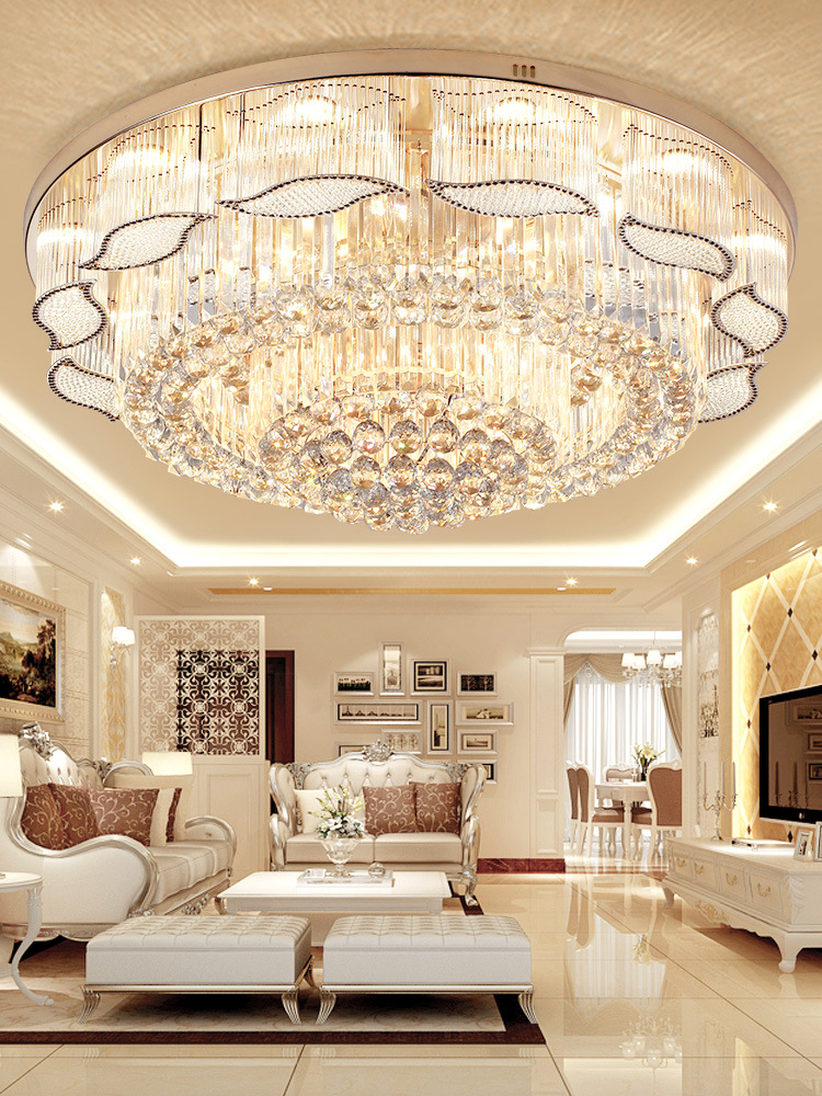水晶吸顶客厅主灯大厅圆形卧室酒店大堂轻奢豪华大气十大品牌灯具
