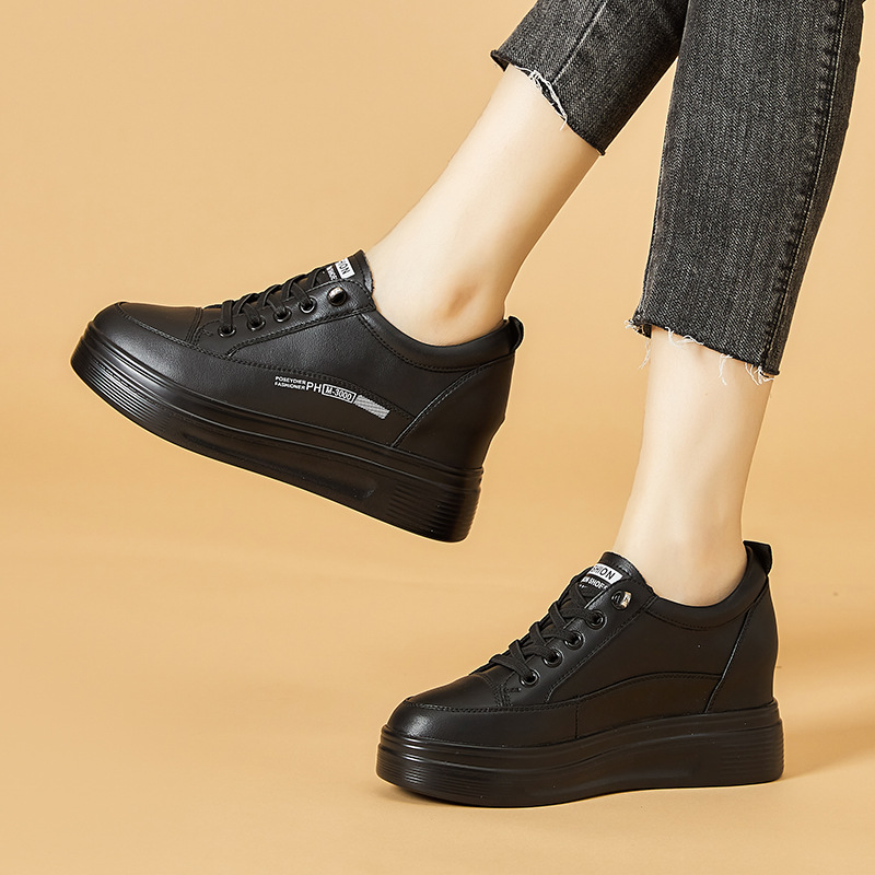 免系板鞋女软底软面厚底运动休闲鞋春夏季新款小黑鞋时尚轻便潮鞋