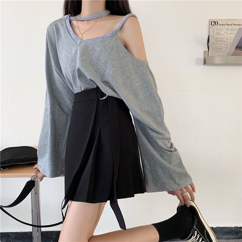 百褶裙半身裙女装2024春季新款不规则高腰黑色a字裙显瘦包臀短裙