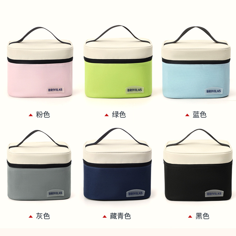 New Dopamine Small Square Lunch Bag Color Matching Fashion Fresh Ice Pack Outdoor Picnic Bag Work with Rice Insulated Bag